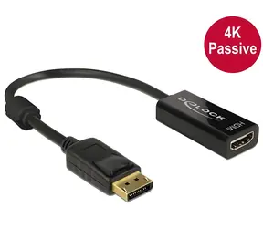 DeLock DisplayPort - HDMI schwarz / Adapter / 4K / 20 cm