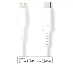 Nedis Lightning-Kabel 2 m weiß / Datenkabel / USB-C (Stecker) - Lightning 8-Pin (Stecker) / 480 Mbit/s