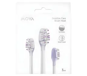 MOVA ABH2-SE / Ersatzbürstenköpfe für Schallzahnbürsten für empfindliche Zähne / 3 Stück / MOVA Fresh 20, Sensus Fresh 10