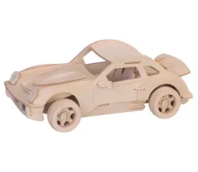 Woodcraft 3D- Kit Porsche groß / Naturholz / ab 6 Jahren / Schwierigkeitsgrad: leicht