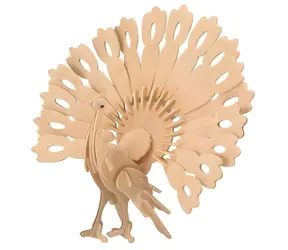 Woodcraft : 3D-Holzpuzzle Pfau / ab 6 Jahren / Schwierigkeitsgrad: leicht