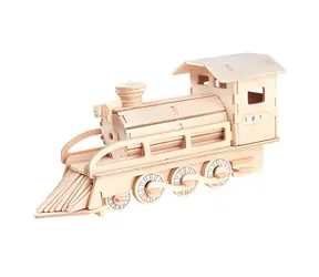 Woodcraft 3D-Puzzle Lokomotive aus Holz / ab 6 Jahren / Schwierigkeitsgrad: leicht