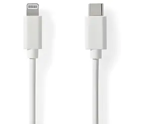 Nedis Lightning-Kabel 1 m weiß / Datenkabel / USB-C (Stecker) - Lightning 8-Pin (Stecker) / USB 2.0 / 480 Mbit/s