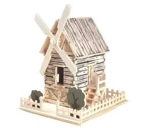 Woodcraft 3D-Puzzle Windmühle aus Holz / ab 6 Jahren / Schwierigkeitsgrad: leicht