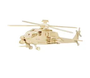 Woodcraft -3D-Puzzle „Apache -Hubschrauber“ / ab 6 Jahren / Schwierigkeitsgrad: mittel