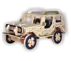Woodcraft -3D-Puzzle Jeep / ab 8 Jahren / Schwierigkeitsgrad: niedrig