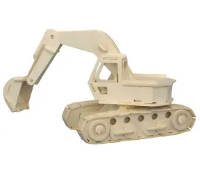 Woodcraft 3D-Holzpuzzle Bagger / 118 Teile / ab 6 Jahren / Schwierigkeitsgrad: leicht
