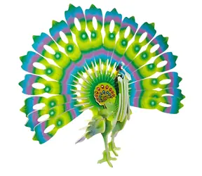 Woodcraft: 3D-Puzzle „Pfau“ (bunt) / ab 5 Jahren / Schwierigkeitsgrad: leicht