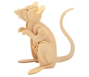 Woodcraft 3D - Puzzle Maus / 25 Teile / ab 3 Jahren / Schwierigkeitsgrad: leicht