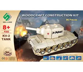 Woodcraft 3D-Holzpuzzle Panzer KV-2 / 86 Teile / ab 8 Jahren / Schwierigkeitsgrad: leicht