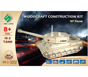 Woodcraft Holzpuzzle-Panzer IS 2 (3D) / 187 Teile / ab 8 Jahren / Schwierigkeitsgrad: mittel
