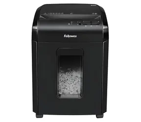 Fellowes 10 M / Aktenvernichter / 10 Blatt 70 g Papier / Mikroschnitt 2 × 12 mm / Papiereinzugsbreite 220 mm / P-5