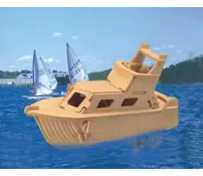 Woodcraft 3D-Puzzle Yacht aus Holz / ab 6 Jahren