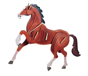 Woodcraft: Buntes 3D-Holzpuzzle „Pferd“ / ab 6 Jahren / Schwierigkeitsgrad: leicht