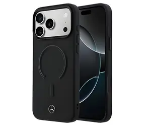 Mercedes PU-Leder 3D für iPhone 17 Pro, schwarz