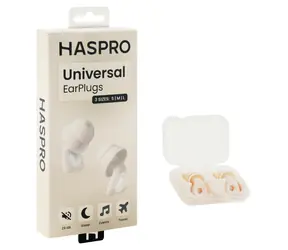 Haspro Universal beige / Ohrstöpsel / Silikon / SNR 29 dB / austauschbare Ohrstöpsel S, M, L