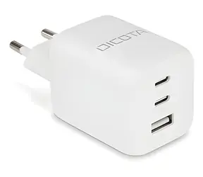 Dicota GaN Netzteil 2x USB-C/USB-A weiß / 65W / PD 3.0