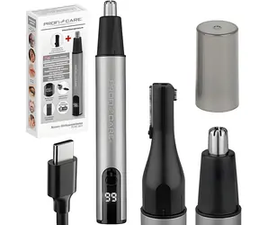 ProfiCare NE 3144 / Haartrimmer / 2-in-1 / Nase und Ohren / Edelstahlkopf / USB-C