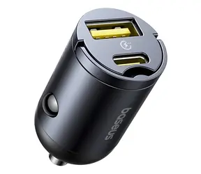 Baseus Tiny Star Mini USB-A/USB-C Cosmic Black / Kfz-Ladegerät / 30W / PD+QC / für Zigarettenanzünder