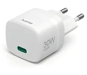 HAMA Schnellladegerät mit USB-C, weiß / Netzladegerät / GaN / 30 W / PD / QC 3.0