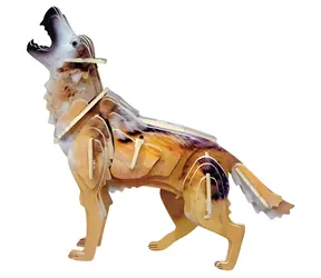 Woodcraft „Wolf“ (3D, farbig) / ab 6 Jahren / Schwierigkeitsgrad: leicht