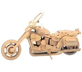 Holzpuzzle „Harley Davidson Motorrad II“ (3D) von Woodcraft / ab 6 Jahren / Schwierigkeitsgrad: leicht