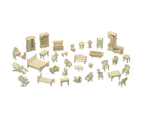 Woodcraft 3D-Puzzle-Möbelset aus Holz / ab 5 Jahren / Schwierigkeitsgrad: niedrig