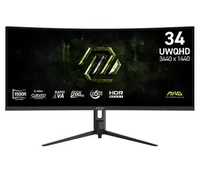 34" MSI MAG 342CQRF E20 Schwarz / Gaming-Monitor / UWQHD / VA / 200 Hz / 0,5 ms / 21:9 / HDMI + DP / VESA