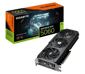 GIGABYTE GeForce RTX 5060 GAMING OC V2 / Grafikkarte / 2602 MHz / 8 GB GDDR7 / 128 Bit / 1x HDMI + 3x DP / 550 W