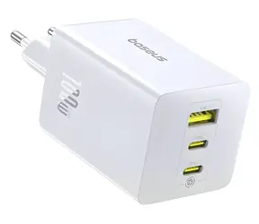 Baseus EnerFill FE11 Mondweiß / Schnellladegerät / 100 W / GaN 6 / USB-A + 2× USB-C