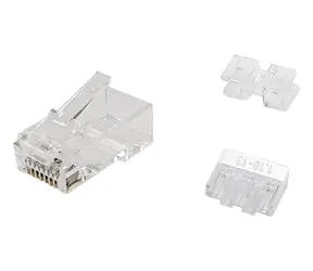 Equip mit Cat6A transparentem / RJ45-Stecker / ungeschirmt / vergoldeten Kontakten / 100 Stück.
