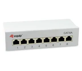 Equip 326521 hellgrau / Patchpanel / Cat6a / 8 Ports / 10 Gbit/s / geschirmt