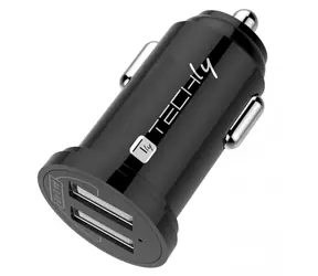 Techly IUSB2-CAR5-A24 schwarz / Kfz-Ladegerät / 2x USB-A / 12-24V / 2x 2,4A / 12W