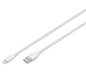 Digitus weiß / Lade- und Datenkabel / USB-A - Lightning / Silikon / MFI / 2 m