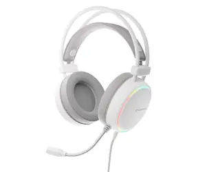 Genesis Neon 613 G2 weiß / Kopfhörer mit Mikrofon / Gaming / 3,5-mm-Klinkenanschluss + USB / RGB-Hintergrundbeleuchtung / Ständer