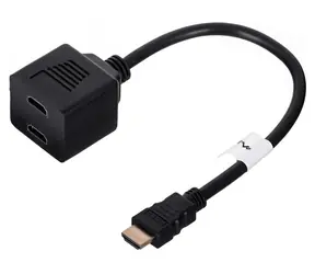 Lanberg AD-0019-BK schwarz / HDMI-Splitter / 2x HDMI-Ausgang / Full HD / vergoldete Anschlüsse