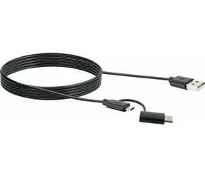 Schwaiger USB-C- und USB-A-auf-Micro-USB-Kabel, schwarz / USB-Kabel / 1 m / abgeschirmt