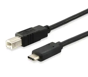 USB-C - auf-USB-B-Kabel (schwarz) / USB 2.0 / Zum Drucker / 1 m