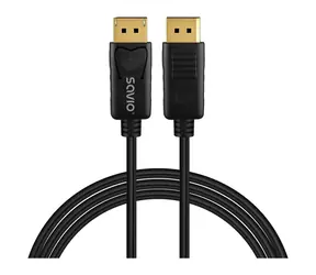 Savio CL-205 schwarz / DisplayPort-Kabel / 2 m / DP 1.4 / 240 Hz / 8K