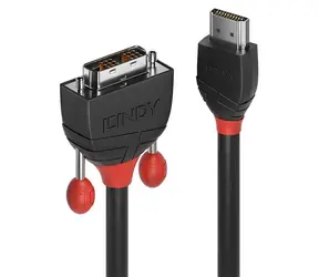 Lindy HDMI - DVI-D schwarz / Reduzierung / 2 m / Schwarze Linie