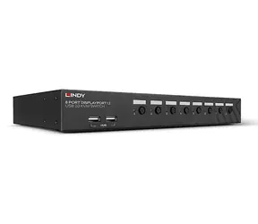 Lindy 8- Port DisplayPort 1.2 USB / KVM-Switch / 8 Ports / 4K UHD / 1 HE / Schwarz