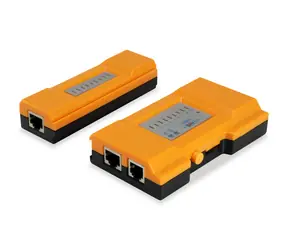 Orangefarbenes Equip / Kabeltester / RJ-45, RJ-12, RJ-11 / LED-Anzeige / CE