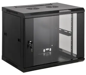 Intellinet 20U 600x600 mm schwarz / Wandschrank / 19" / Glastür / Tragfähigkeit 60 kg
