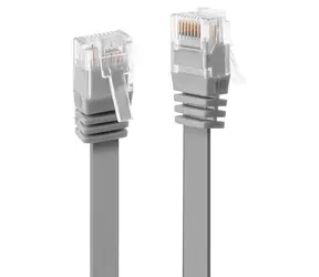 Lindy Flachkabel Cat6 U/UTP 2 m grau / Netzwerkkabel / RJ45-RJ45 / flache Ausführung