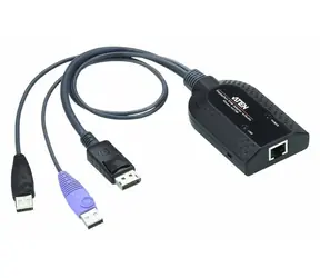 Aten USB DisplayPort Virtual Media / KVM-Adapter / DisplayPort + USB + RJ-45 / 1920x1200 / Schwarz