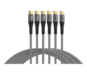 EFB Kabelset USB-C - USB-C schwarz, grau / Ladekabel / 100 W PD 3.0 / 5 A E-Marker / 3 x 0,5 + 1 + 2 m
