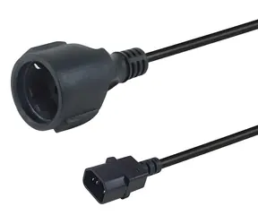 Equip 112106 schwarz / Netzkabel / IEC C14 - CEE 7/3 / 0,25 m / 250 V / 10 A