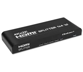 Qoltec 51798 schwarz / Video-Splitter / 4 HDMI-Anschlüsse / 4K 3840×2160 / HDCP 2.2