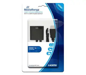 MediaRange HDMI auf VGA + Audio schwarz / Adapter / vergoldete Anschlüsse