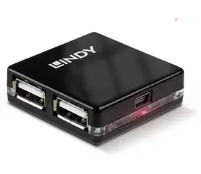 Lindy Mini-Hub schwarz / USB-Hub / 4× USB 2.0 / 480 Mbit/s